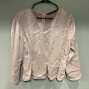 Zara Basic Dusty Rose Silky Women's Blouse